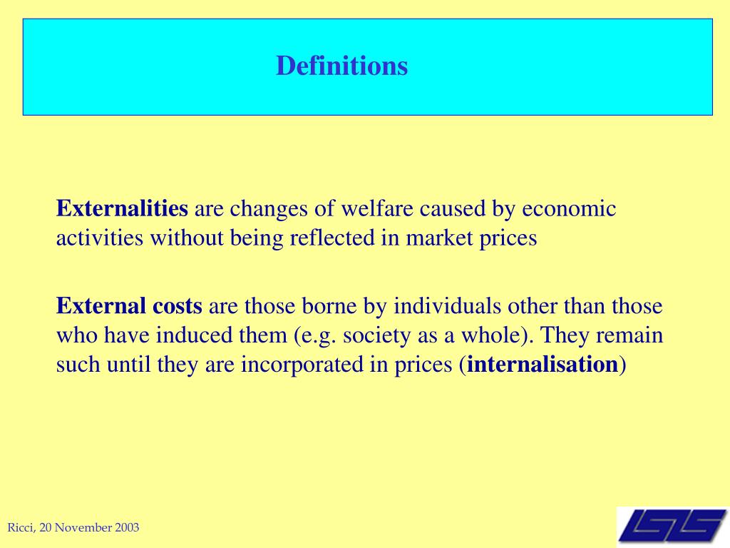 PPT Pricing relevance of external costs calculation recent results