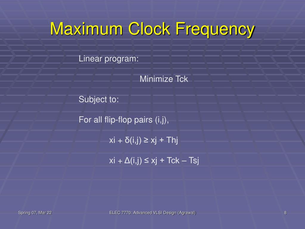 PPT ELEC 7770 Advanced VLSI Design Spring 2007 Clock Skew Problem