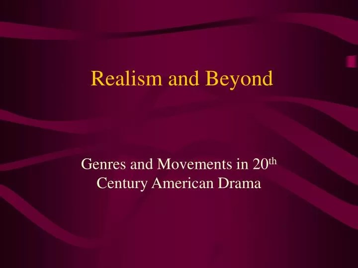 PPT Realism and Beyond PowerPoint Presentation, free download ID