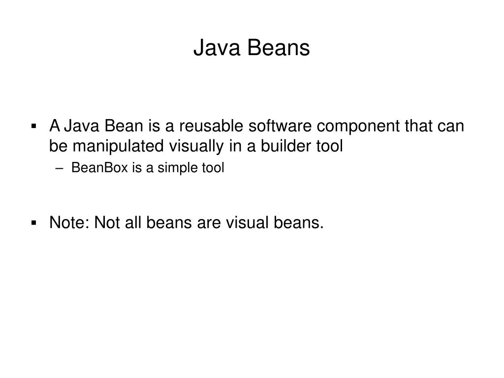 PPT Introduction to Java Beans PowerPoint Presentation, free download