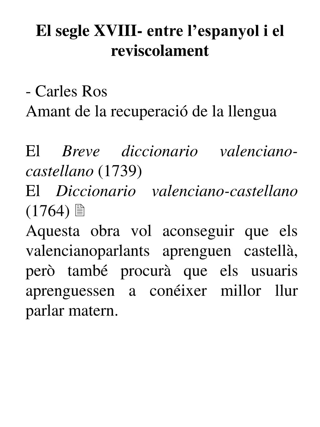 PPT 3.4. Caracterització de la lexicografia catalana els diccionaris