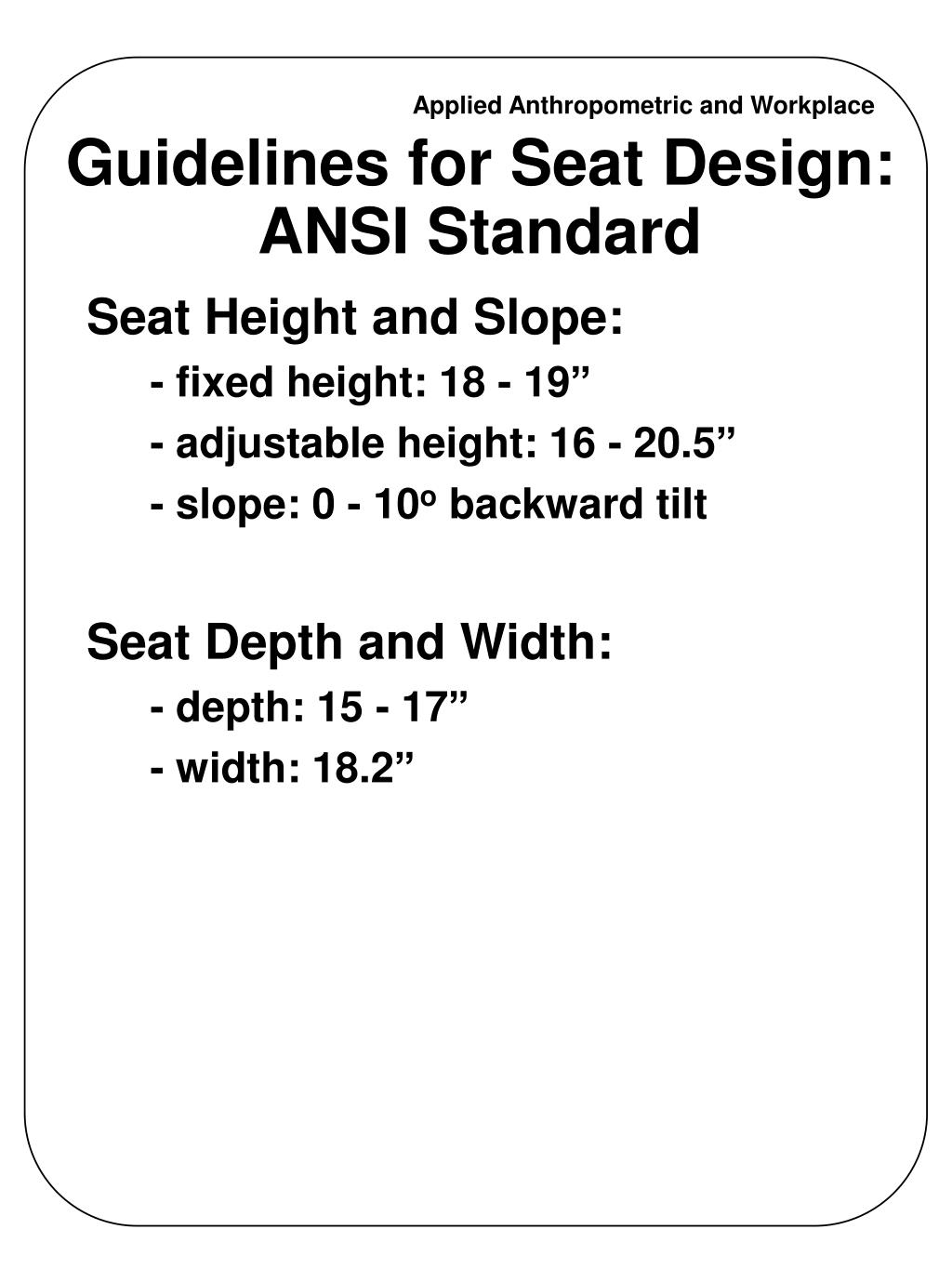 PPT Applied Anthropometry and the Workplace PowerPoint Presentation