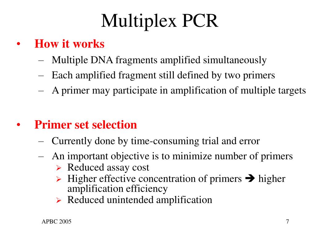PPT Improved Algorithms for Multiplex PCR Primer Set Selection with