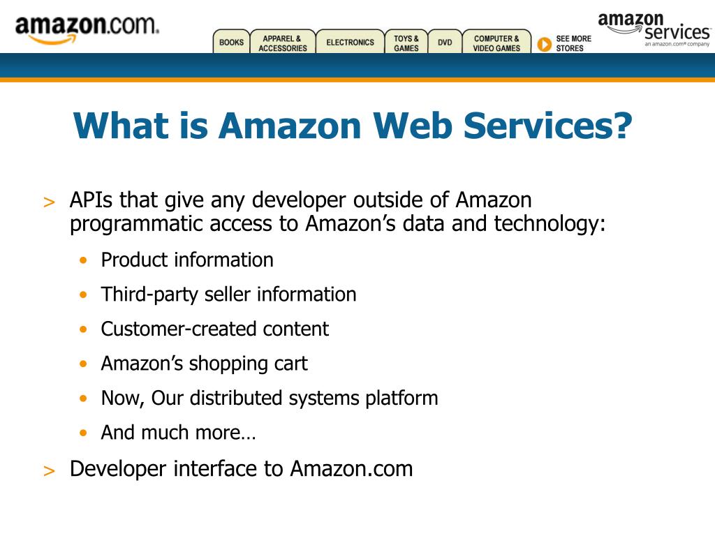 PPT Amazon  Services Open Services Platform PowerPoint