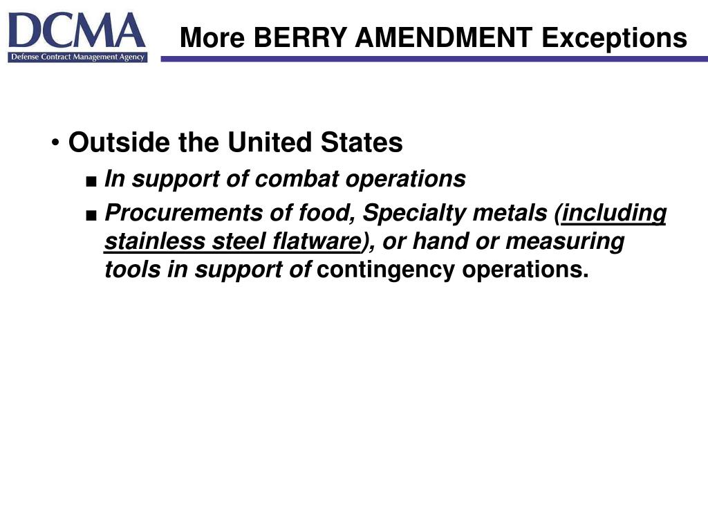 PPT Berry Amendment Presented By Dave Riley Deputy District Counsel