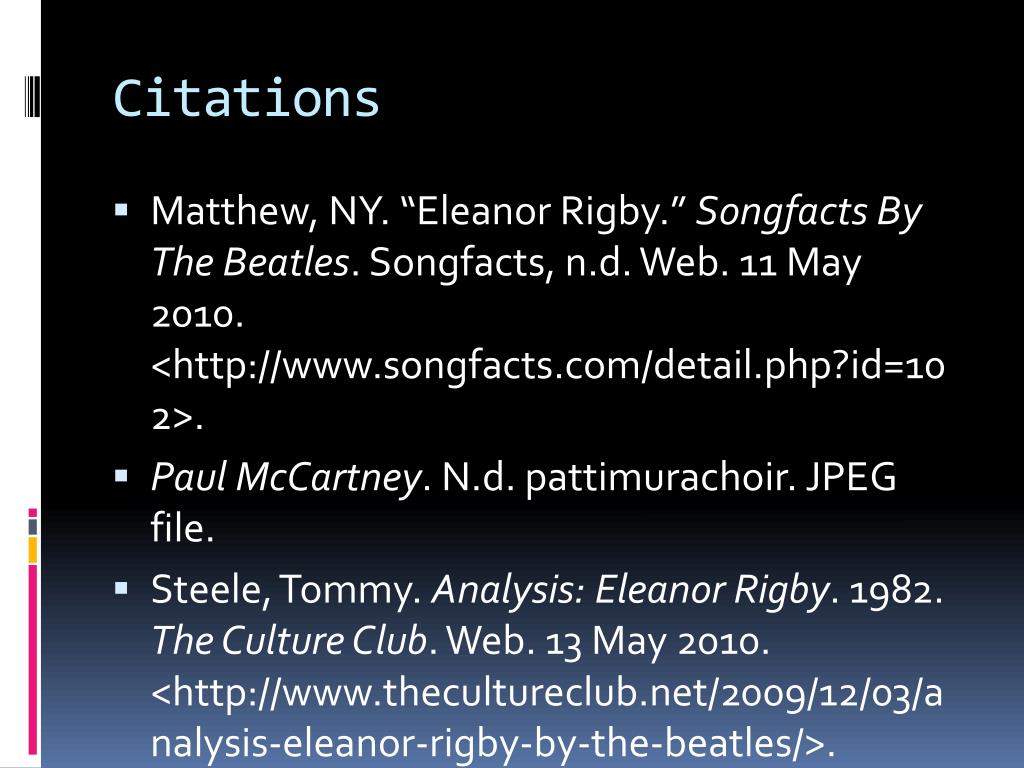 PPT Eleanor Rigby By The Beatles Album Revolver Year 1966
