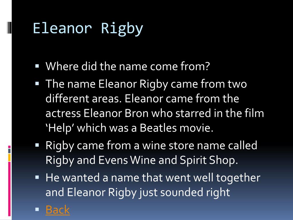 PPT Eleanor Rigby By The Beatles Album Revolver Year 1966