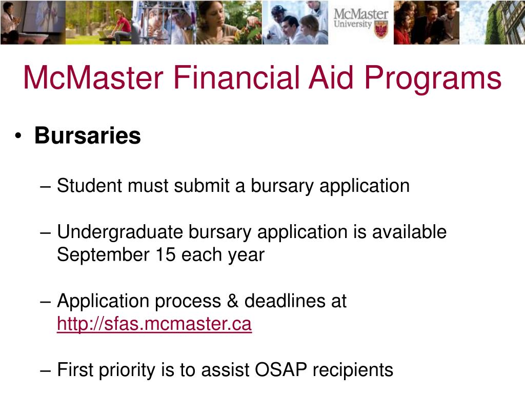 PPT to the McMaster University Financial Aid & Scholarship