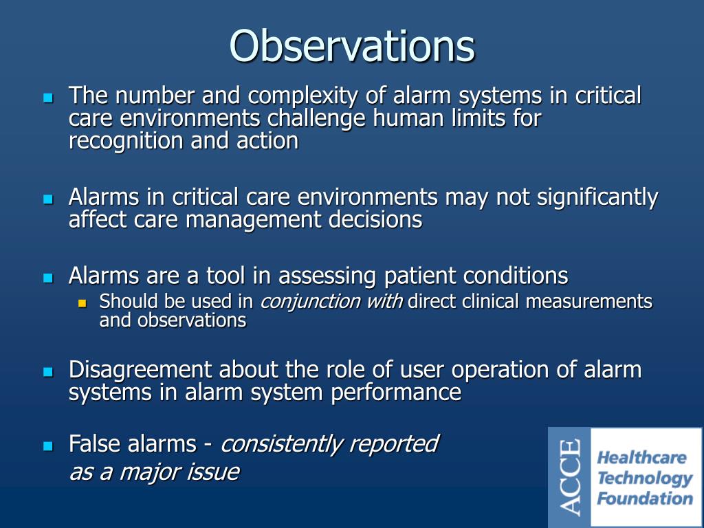 PPT Impact Of Clinical Alarms On Patient Safety American College of