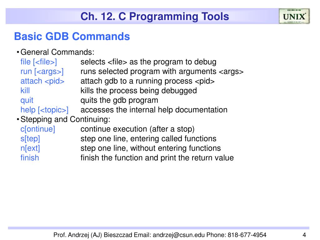 PPT gdb GNU Debugger PowerPoint Presentation, free download ID1205705