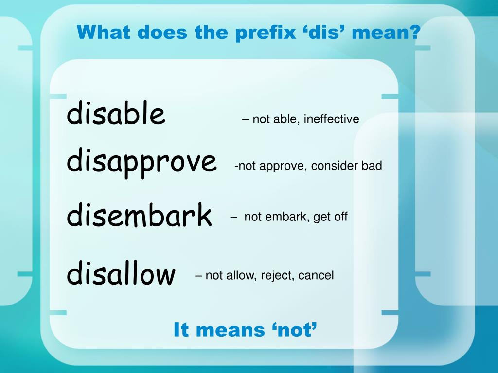 PPT Prefixes ‘dis’ PowerPoint Presentation, free download ID1207821