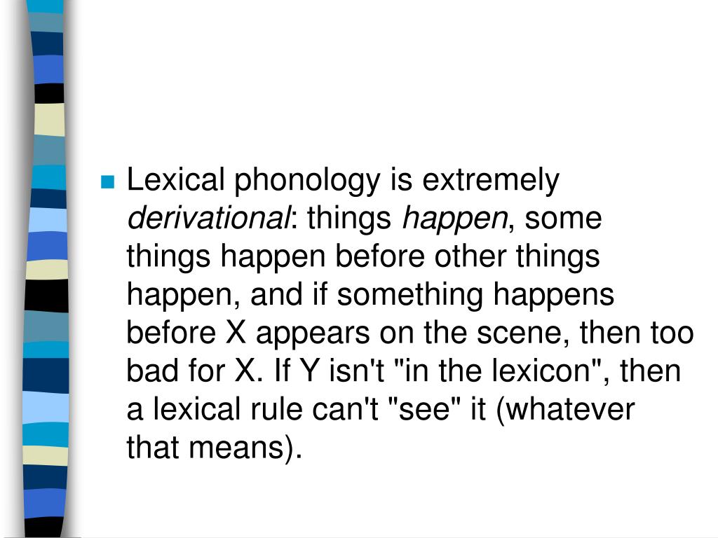 PPT Lexical Phonology PowerPoint Presentation, free download ID1213200