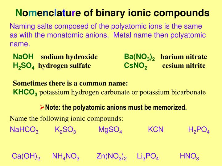 PPT NAMING IONIC COMPOUNDS PowerPoint Presentation ID1219296