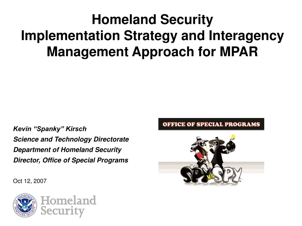 PPT Homeland Security Implementation Strategy and Interagency