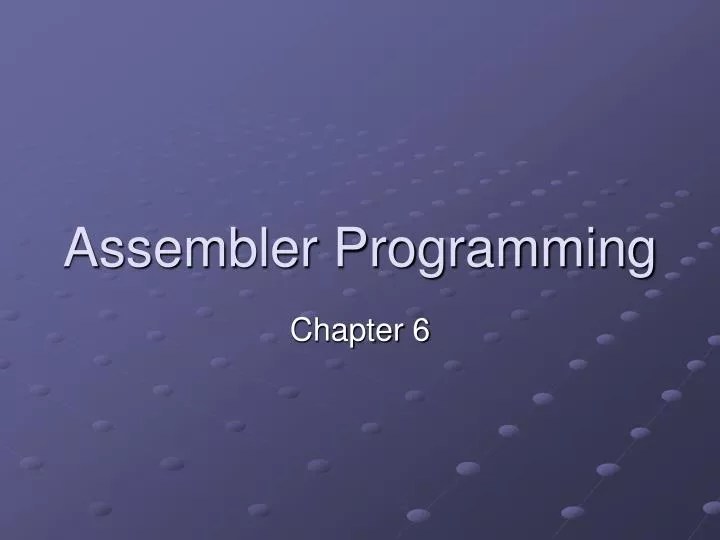 PPT Assembler Programming PowerPoint Presentation, free download ID