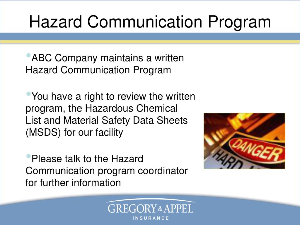 PPT Standard 29 CFR Part 1910.1200 PowerPoint Presentation, free