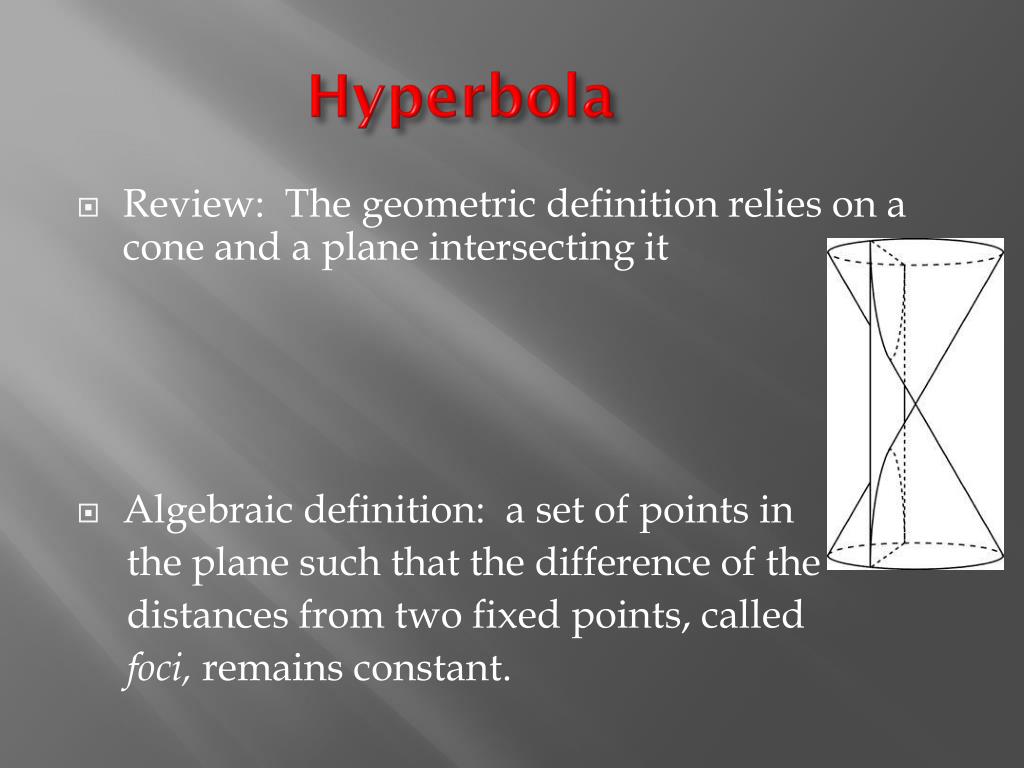 PPT Conic Sections The Hyperbola PowerPoint Presentation, free