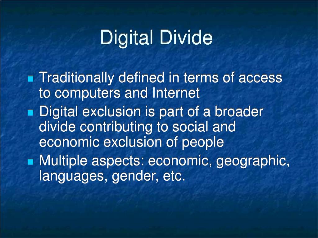 PPT The Changing Landscape of the Global Digital Divide PowerPoint