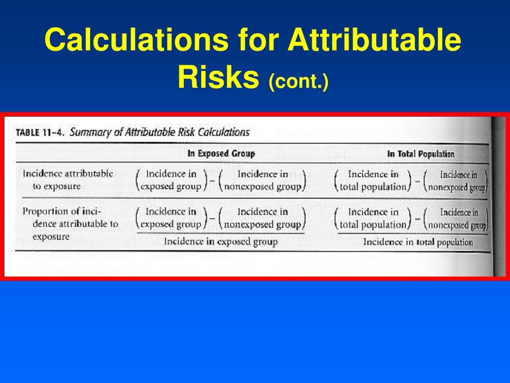 PPT Relative and Attributable Risks PowerPoint Presentation, free