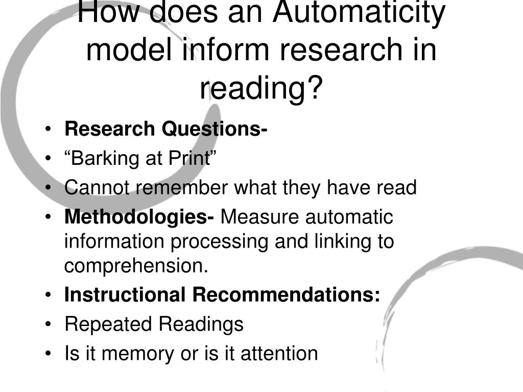 PPT Automaticity Theory/Model of Reading PowerPoint Presentation