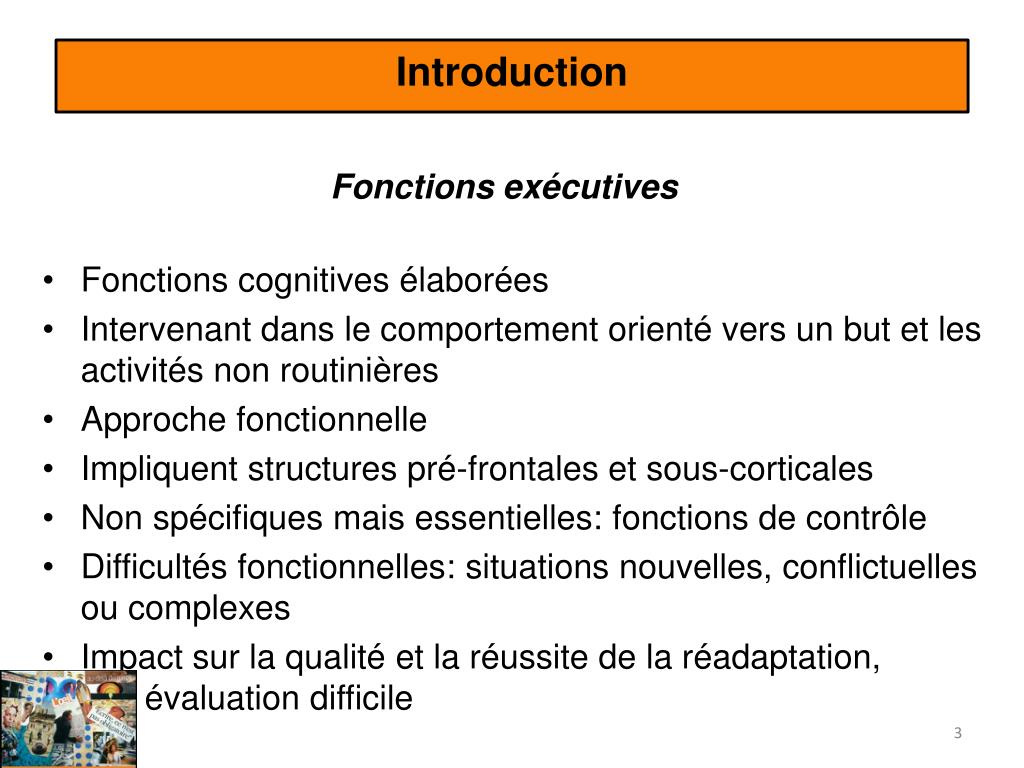 PPT Approche cognitive et comportementale du syndrome dysexécutif PowerPoint Presentation ID