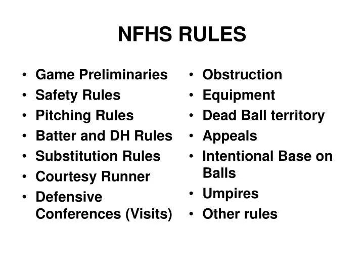 PPT NFHS RULES PowerPoint Presentation, free download ID1232425