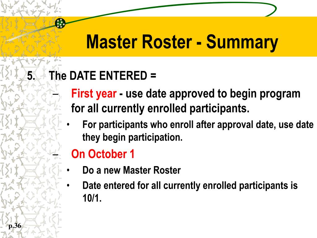 PPT Master Roster PowerPoint Presentation, free download ID1236021