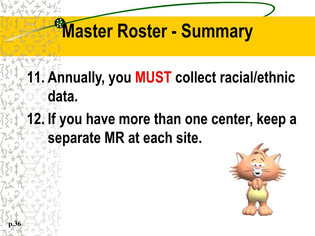 PPT Master Roster PowerPoint Presentation, free download ID1236021