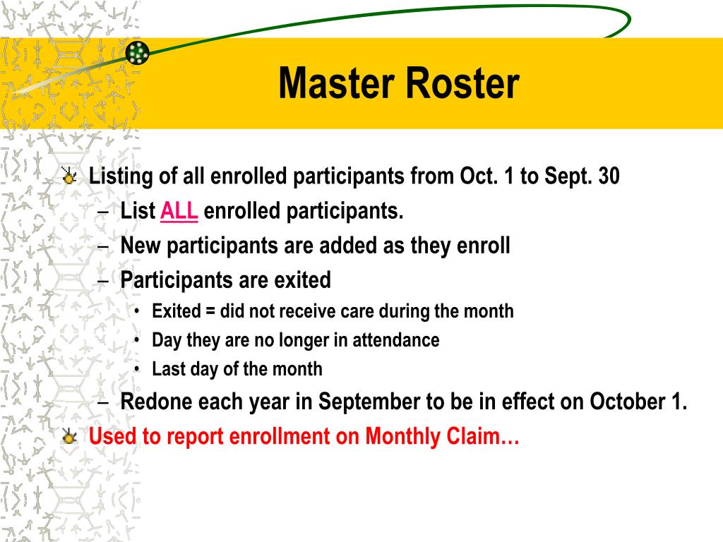 PPT Master Roster PowerPoint Presentation, free download ID1236021