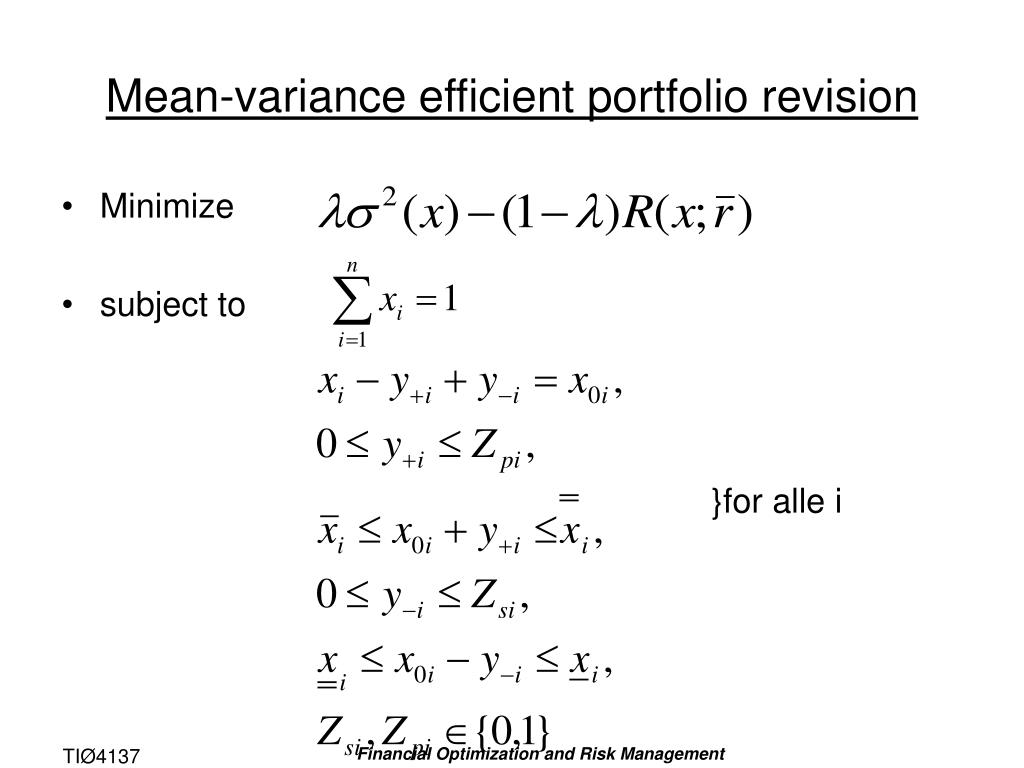 PPT MeanVariance Analysis continued PowerPoint Presentation, free download ID1236367