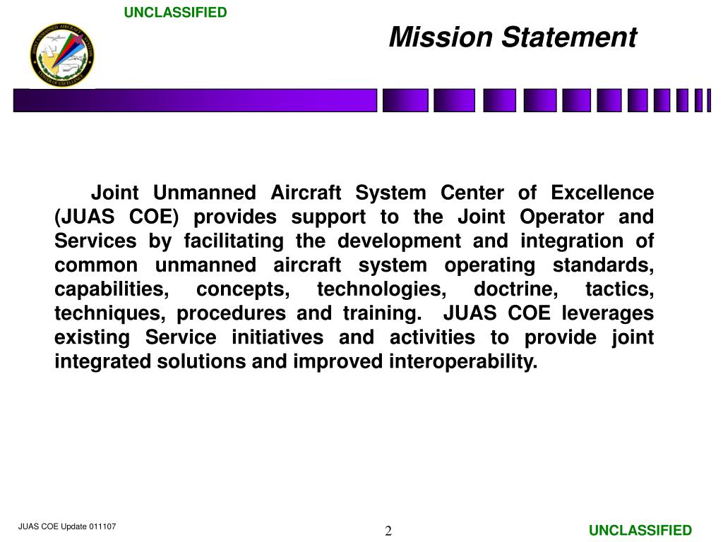 PPT Joint Unmanned Aircraft System Center of Excellence PowerPoint