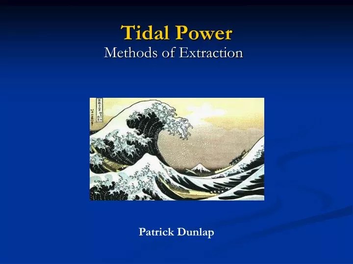 PPT Tidal Power PowerPoint Presentation, free download