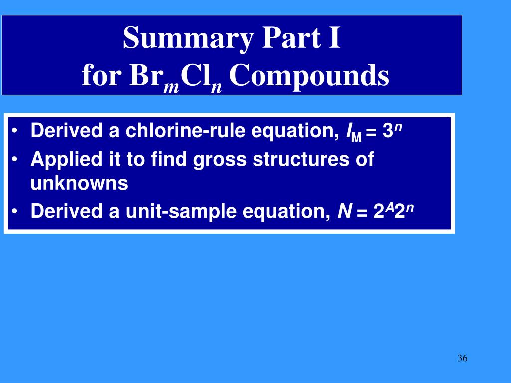 PPT The Chlorine Rule An Analysis of Isotope Patterns of Compounds