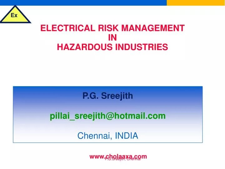 PPT ELECTRICAL RISK MANAGEMENT IN HAZARDOUS INDUSTRIES & SELECTION OF