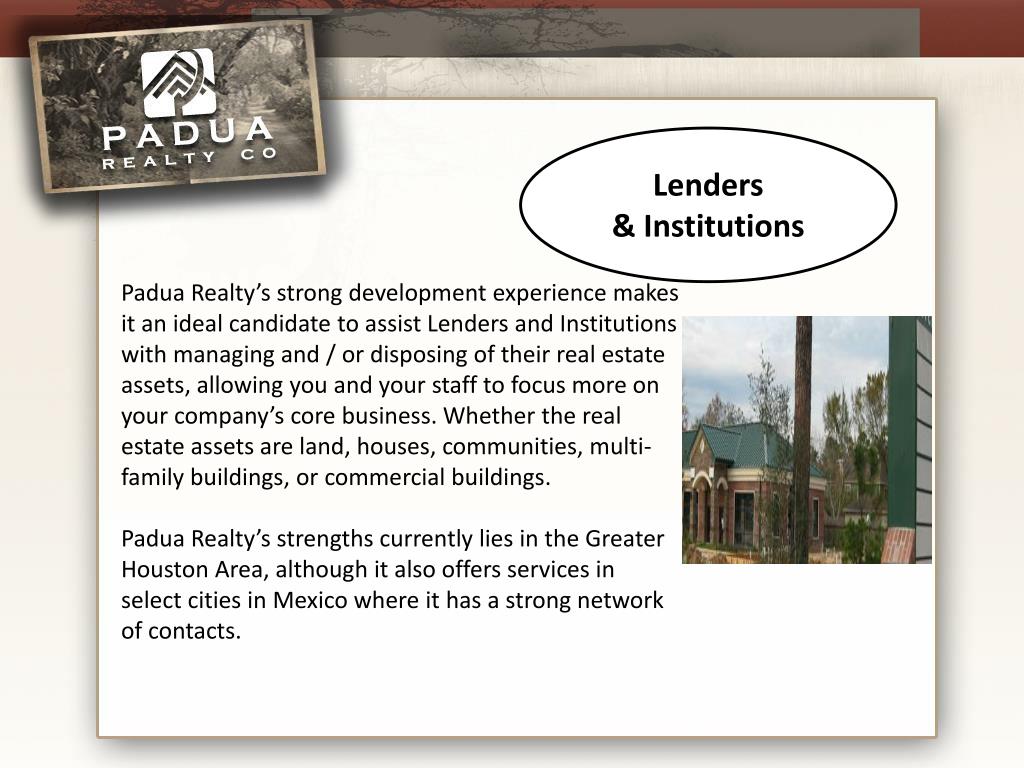 PPT Padua Realty Discounted TX Real Estate Investments PowerPoint