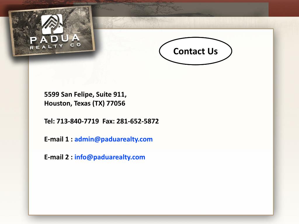 PPT Padua Realty Discounted TX Real Estate Investments PowerPoint