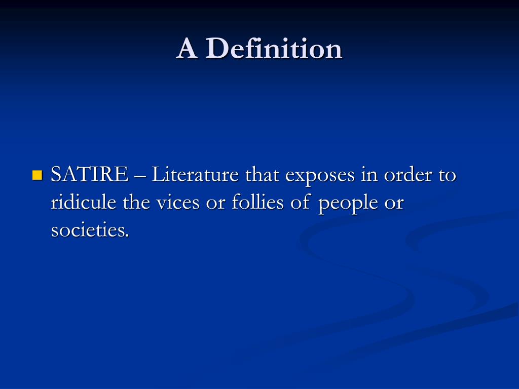 PPT SATIRE in “The Devil and Tom Walker” PowerPoint Presentation ID