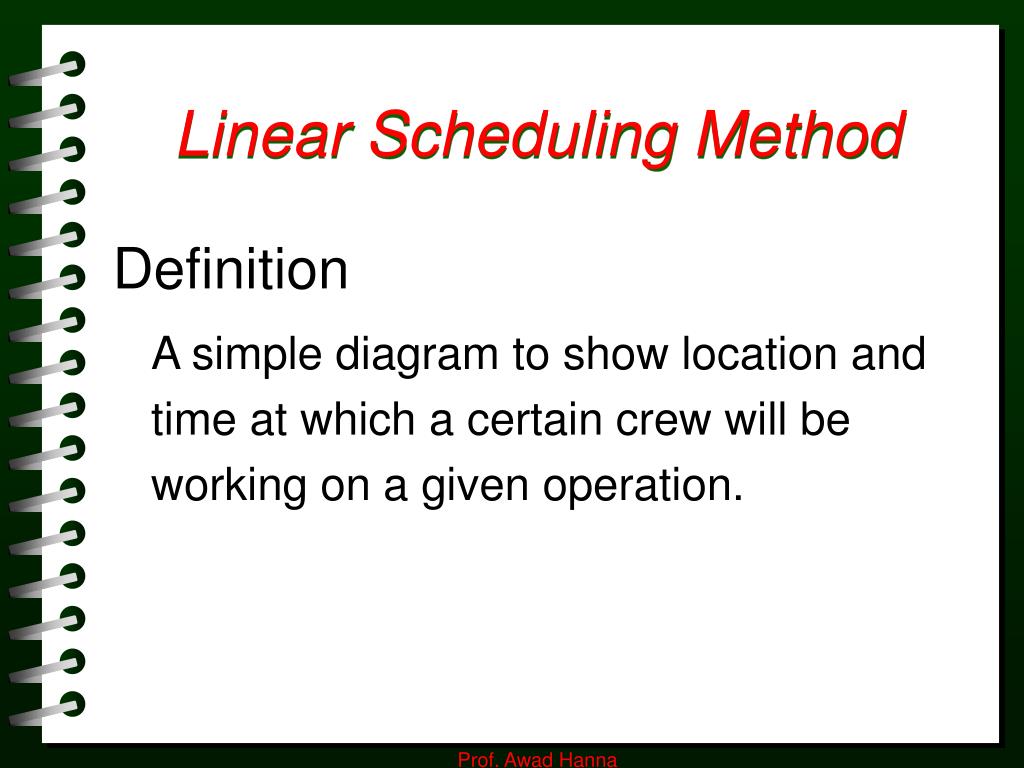 PPT Linear Scheduling Method PowerPoint Presentation, free download