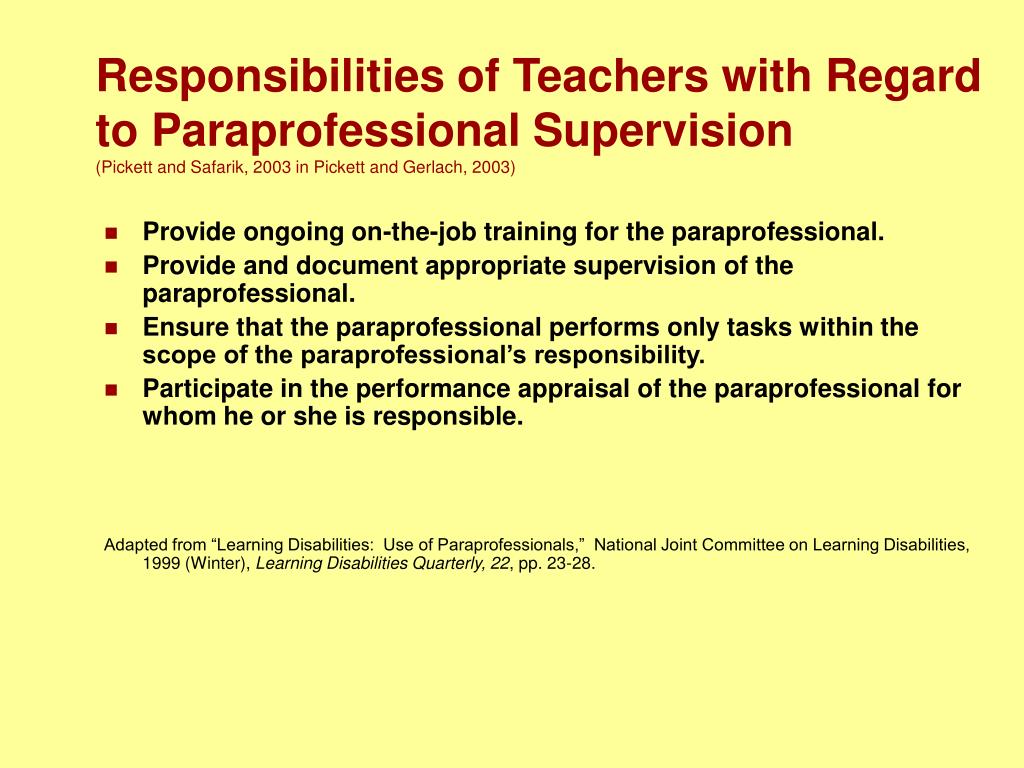 PPT The Training and Supervision of Paraprofessionals PowerPoint