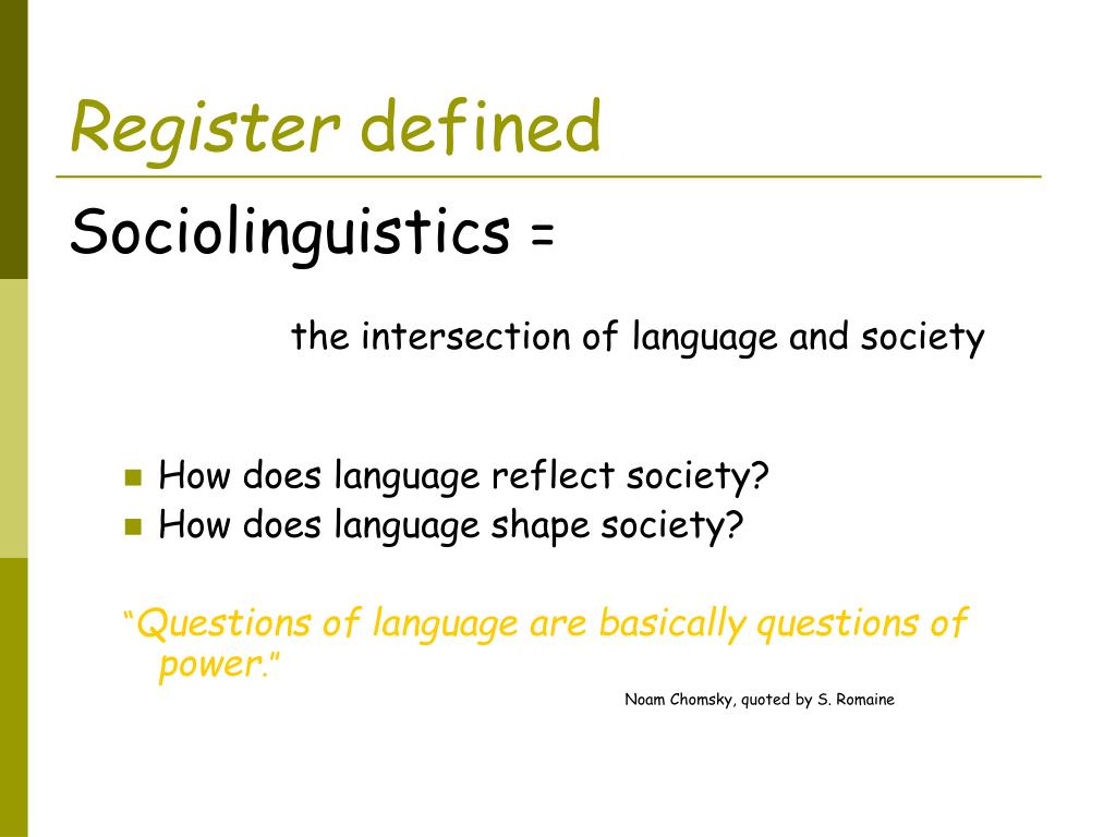PPT REGISTER in language usage with implications for teaching