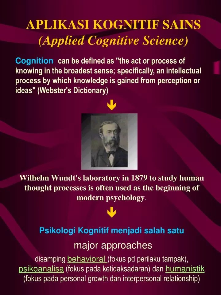 PPT APLIKASI KOGNITIF SAINS (Applied Cognitive Science