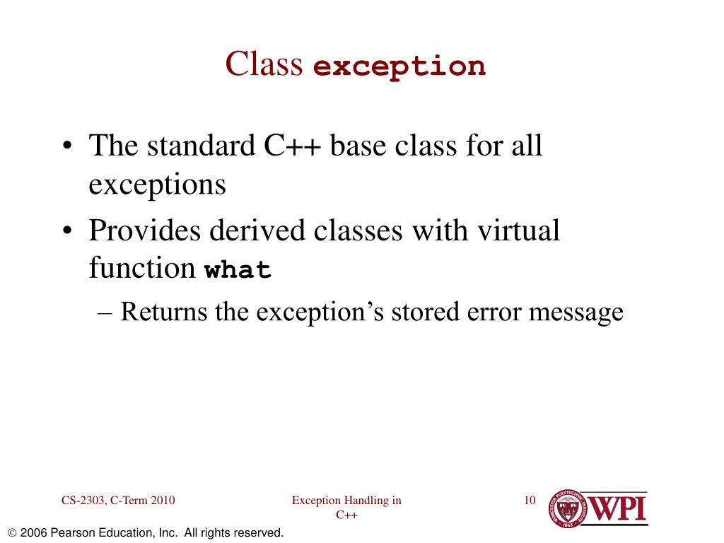 PPT Exception Handling in C++ PowerPoint Presentation, free download