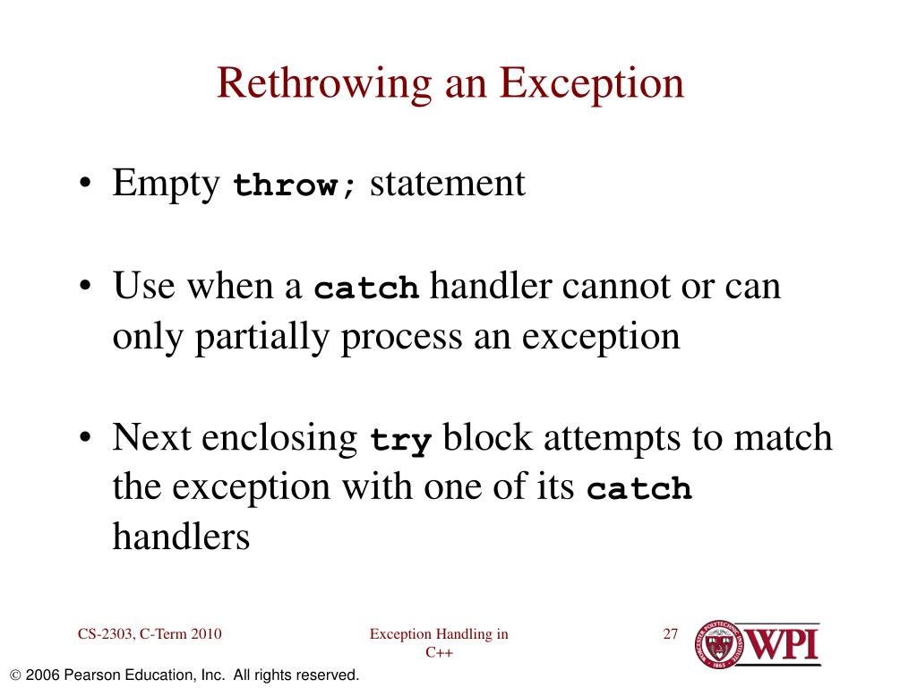 PPT Exception Handling in C++ PowerPoint Presentation, free download