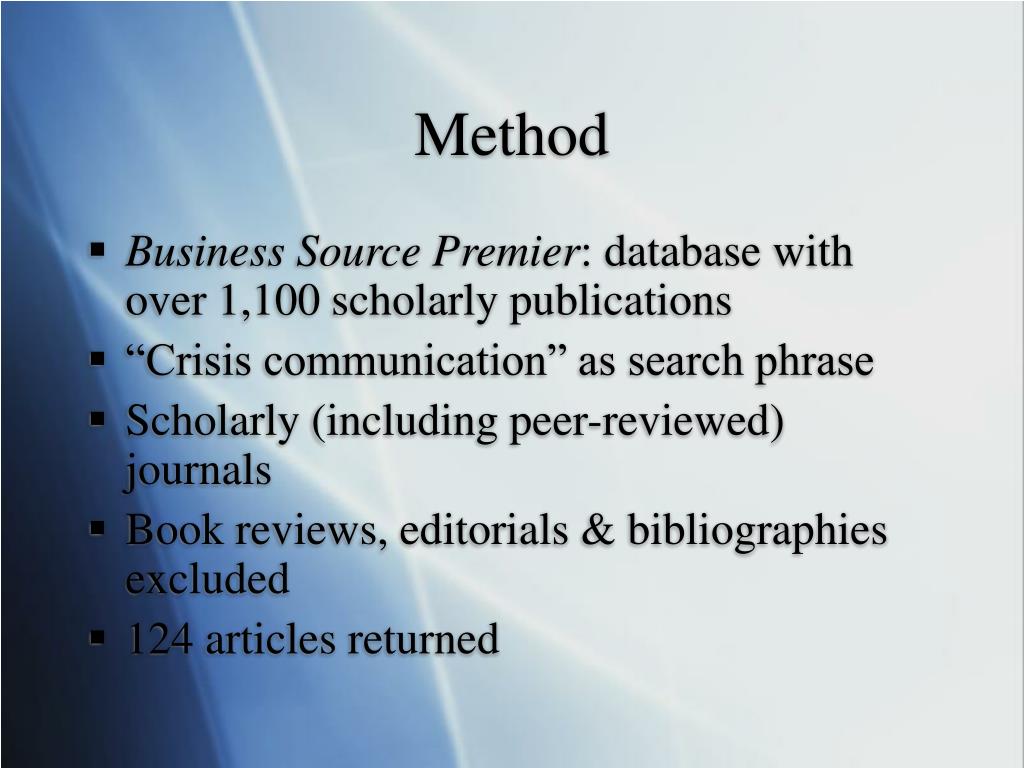 PPT Crisis communication through the years A preliminary analysis of