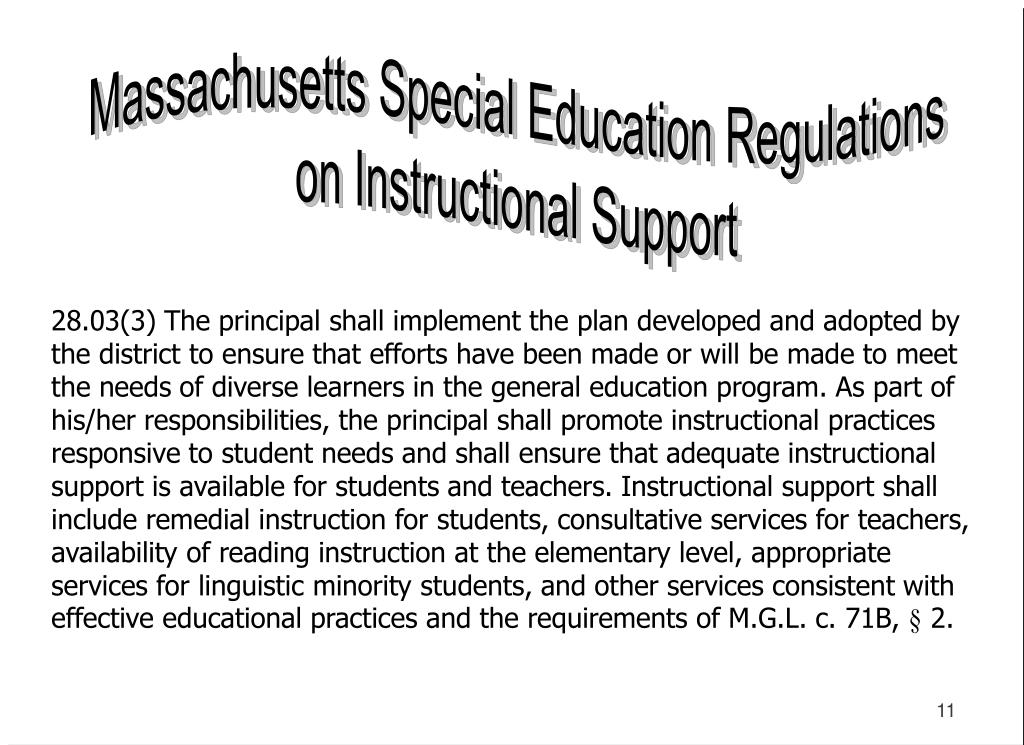 PPT A Principal’s Role and Special Education in Massachusetts