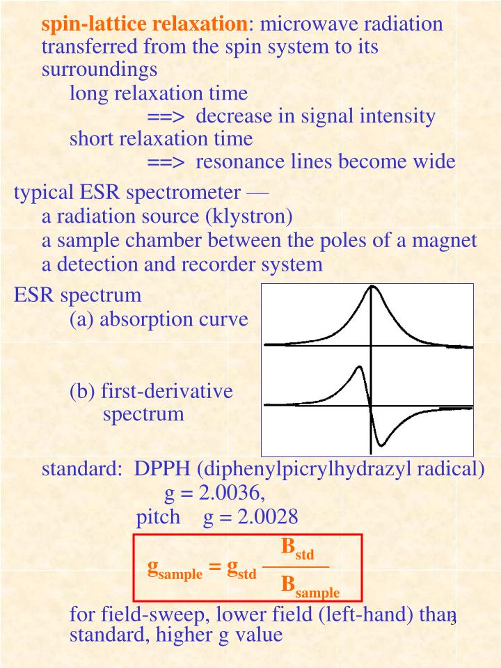 PPT Electron Spin Resonance (ESR) Spectroscopy PowerPoint