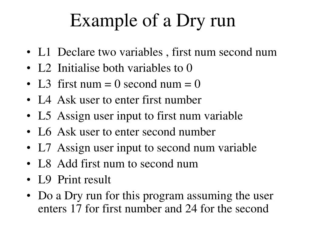 PPT Dry Run PowerPoint Presentation, free download ID1286548