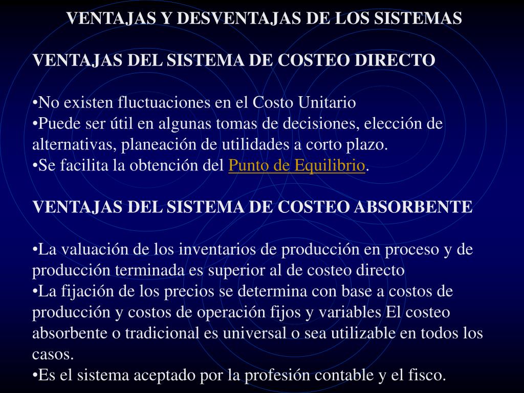 PPT DIFERENCIA ENTRE COSTEO DIRECTO Y COSTEO ABSORBENTE PowerPoint