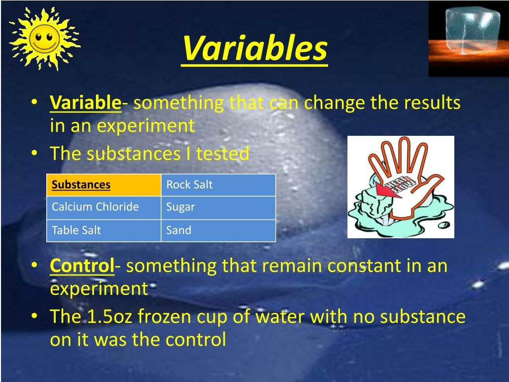 PPT What Substance Makes Ice Melt The Fastest? PowerPoint