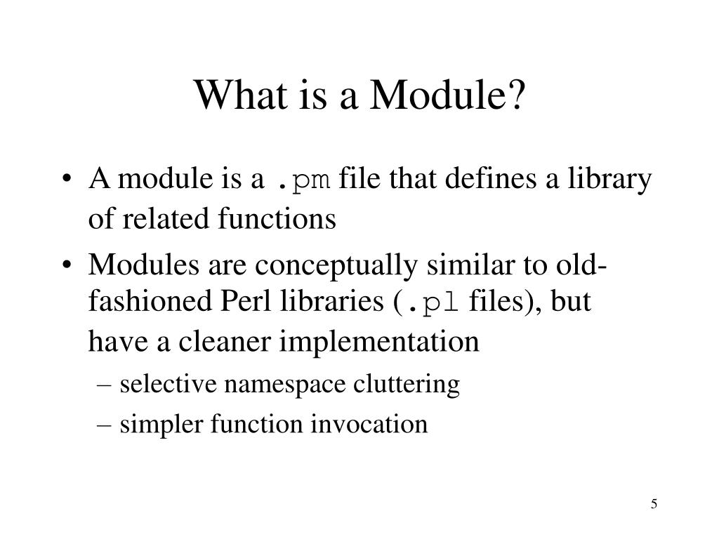 PPT Writing Perl 5 Modules An Introduction PowerPoint Presentation, free download ID1289447